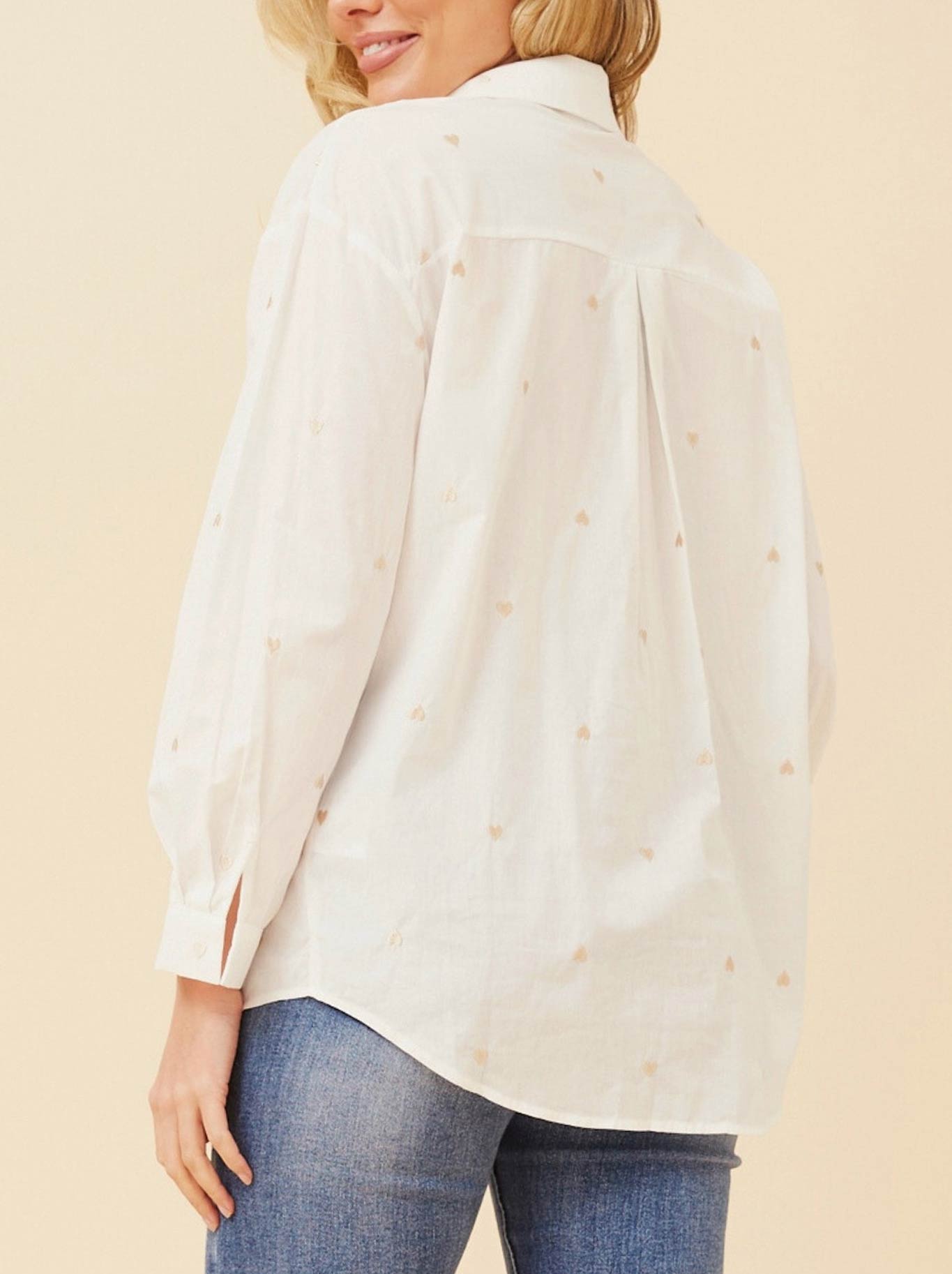 CAROLINE K MORGAN EMBROIDERED HEART SHIRT
