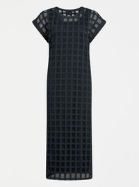 ELK GRID BURNOUT MIDI DRESS