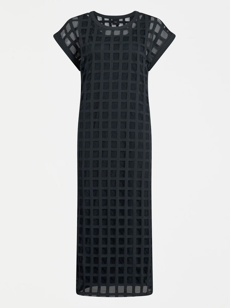 ELK GRID BURNOUT MIDI DRESS