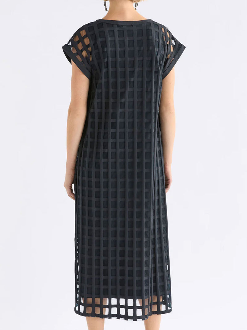 ELK GRID BURNOUT MIDI DRESS