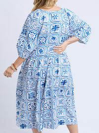 ELM DOLCE TILE MIDI DRESS