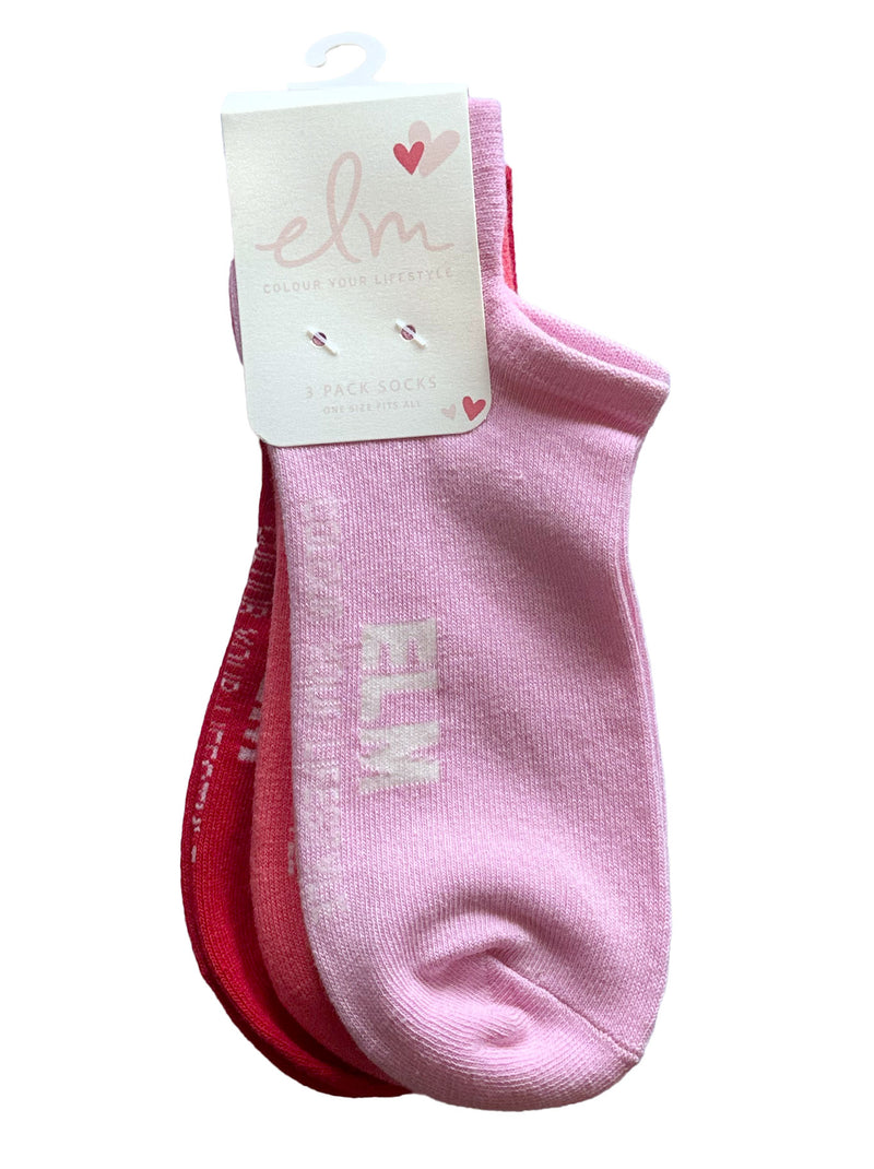 ELM 3 PACK NO SHOW SOCKS