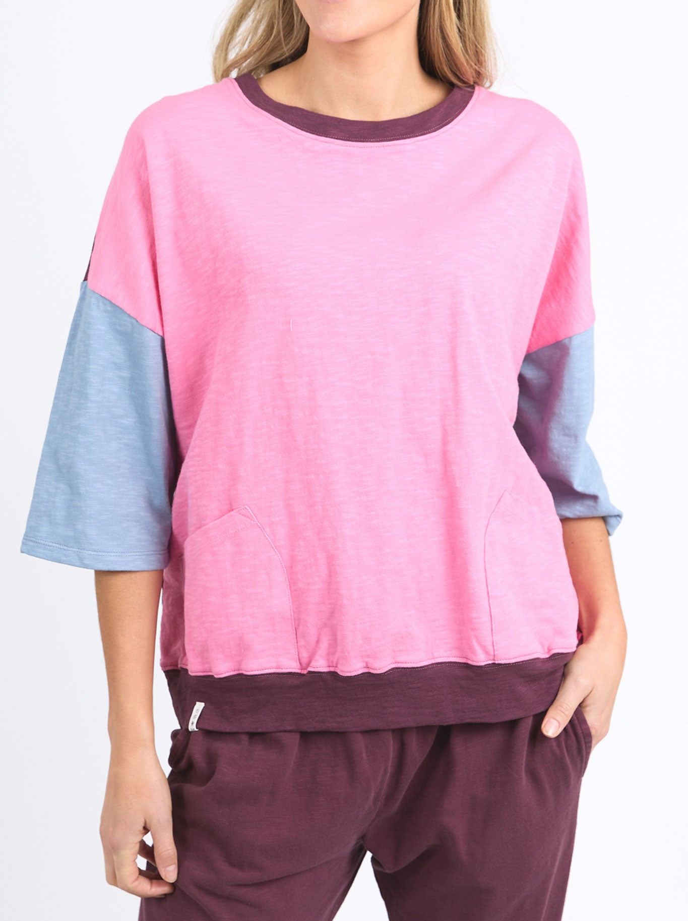 Mazie Colour Block Sweat in Green Briar Mazie Colour Block Sweat in Green Briar