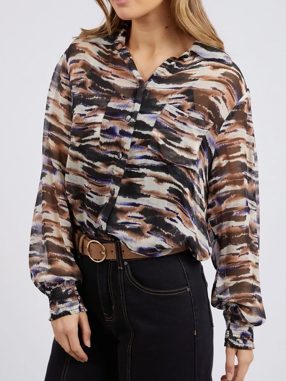 FOXWOOD MARLA ABSTRACT BLOUSE