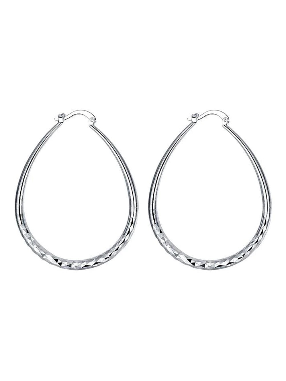 GxG  COLLECTIVE JEMIMA STERLING SILVER OVAL HOOP EARRINGS