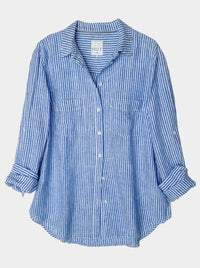HUT STRIPE LINEN BOYFRIEND SHIRT