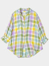 HUT PLAID LINEN BOYFRIEND SHIRT