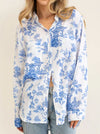 HUT PRINT LINEN BOYFRIEND SHIRT