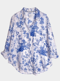 HUT PRINT LINEN BOYFRIEND SHIRT