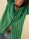HUT STRIPE LINEN BOYFRIEND SHIRT