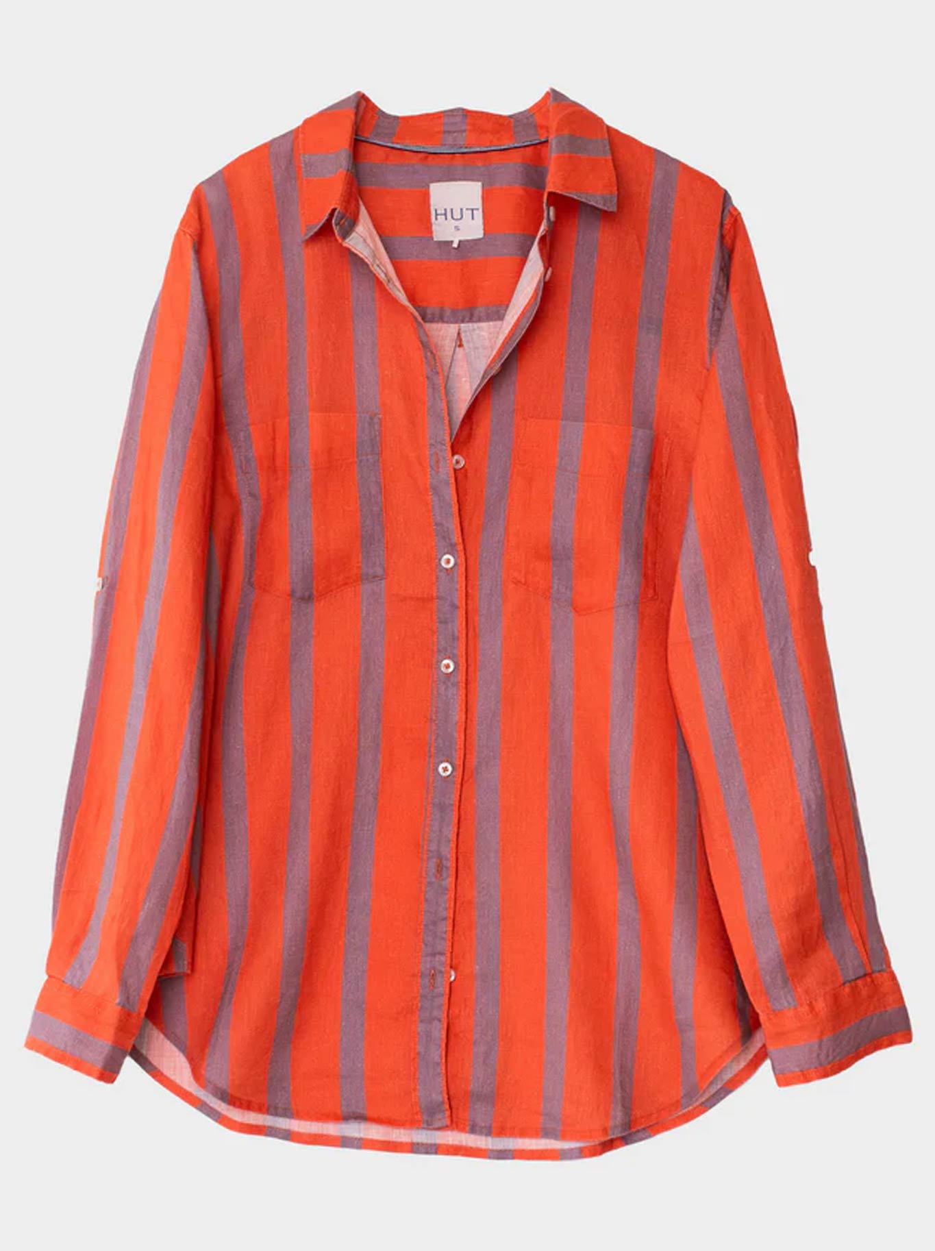 HUT STRIPE LINEN BOYFRIEND SHIRT