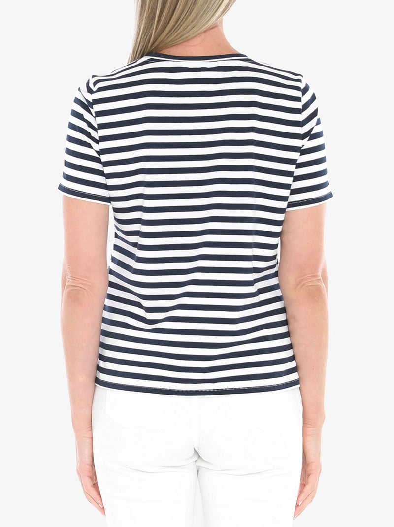 JUMP STRIPE SHORT SLEEVE TOP