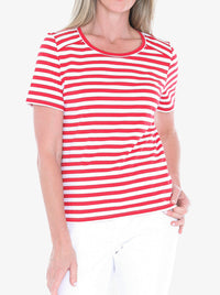 JUMP STRIPE SHORT SLEEVE TOP