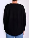 JAMES MELBOURNE CASHMERE CURVED HEM V NECK