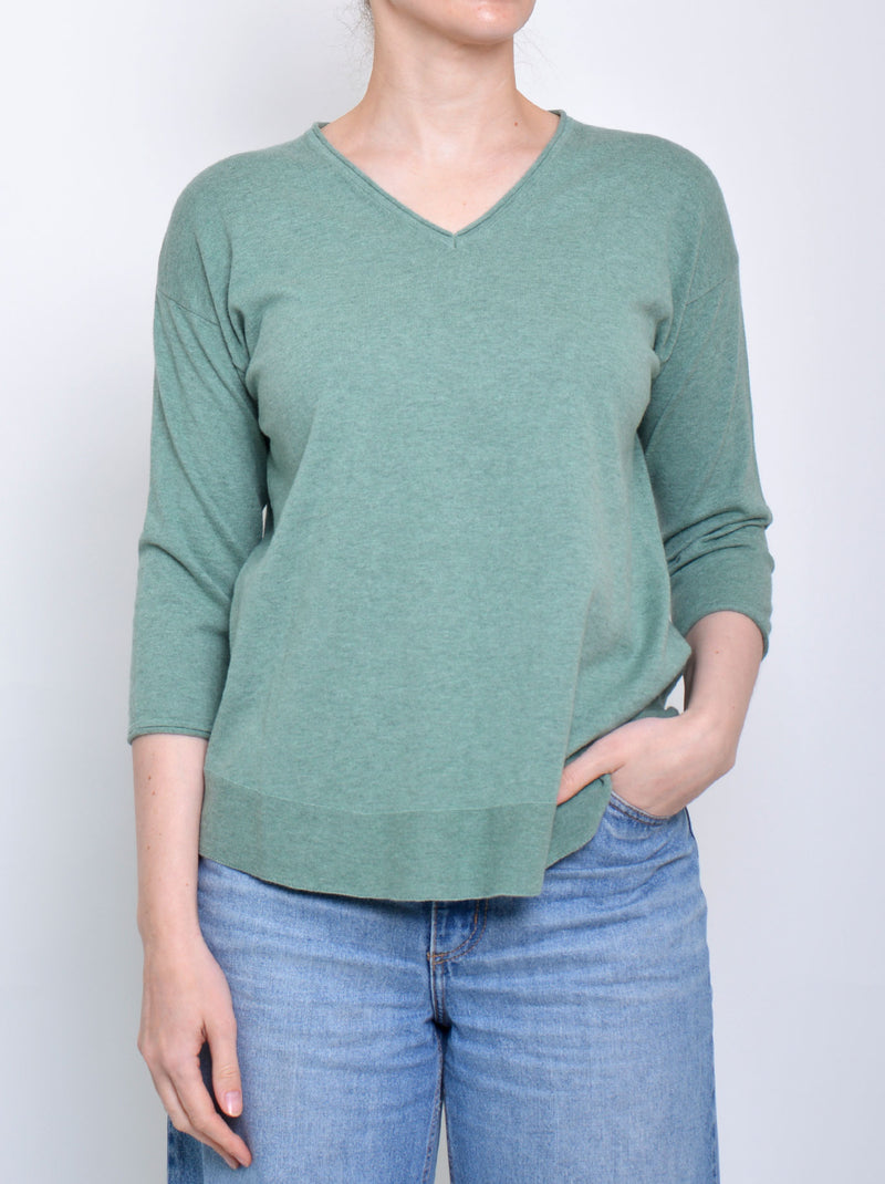 JAMES MELBOURNE VEE NECK 3/4 SLEEVE KNIT
