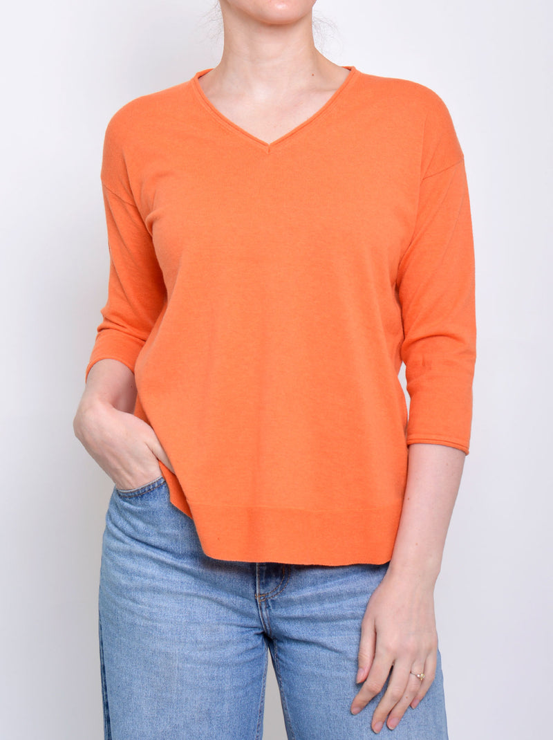 JAMES MELBOURNE VEE NECK 3/4 SLEEVE KNIT