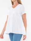 JUMP VEE NECK TIERED TEE