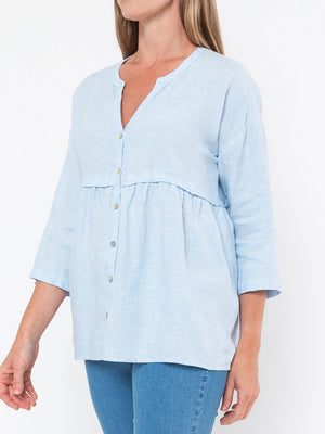 JUMP STRIPE GATHER TOP