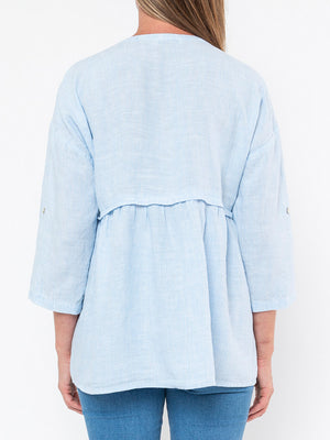 JUMP STRIPE GATHER TOP