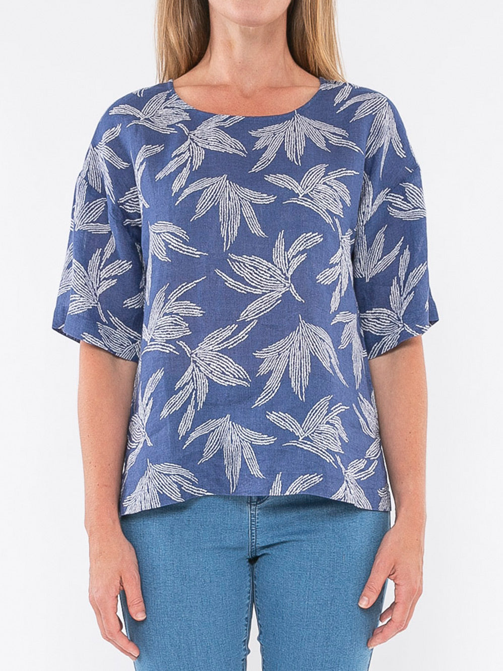 JUMP LEAF LINEN TOP