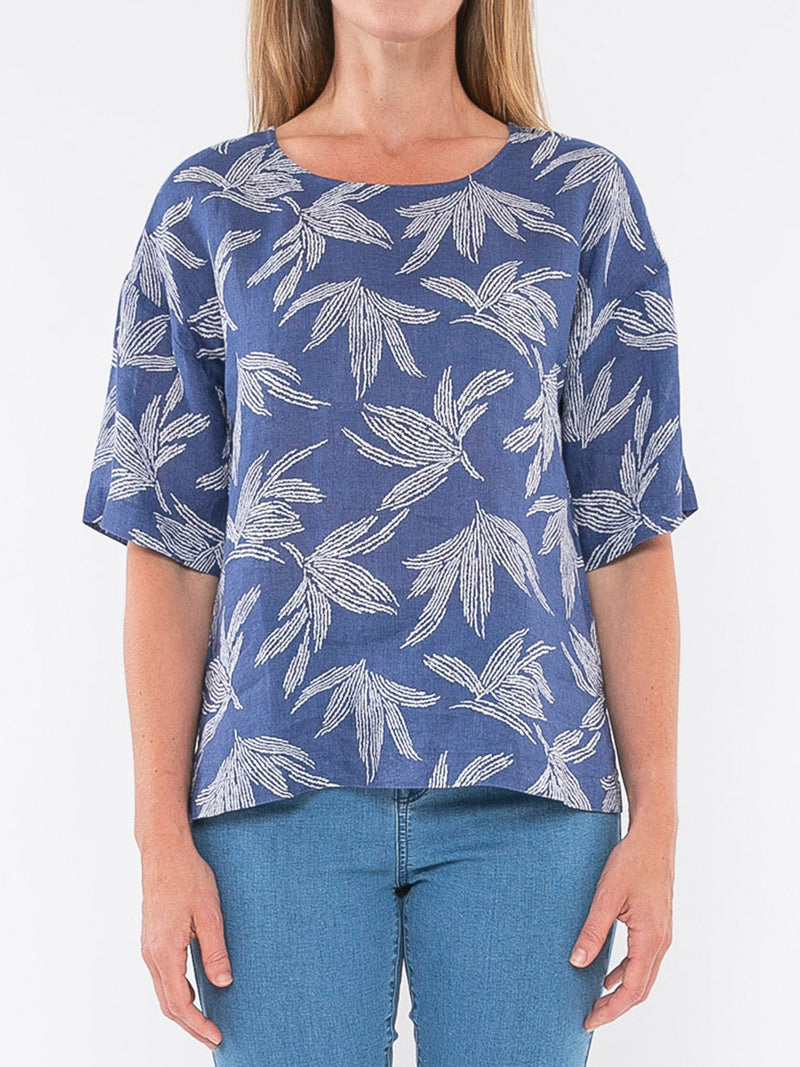 JUMP LEAF LINEN TOP