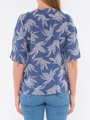 JUMP LEAF LINEN TOP