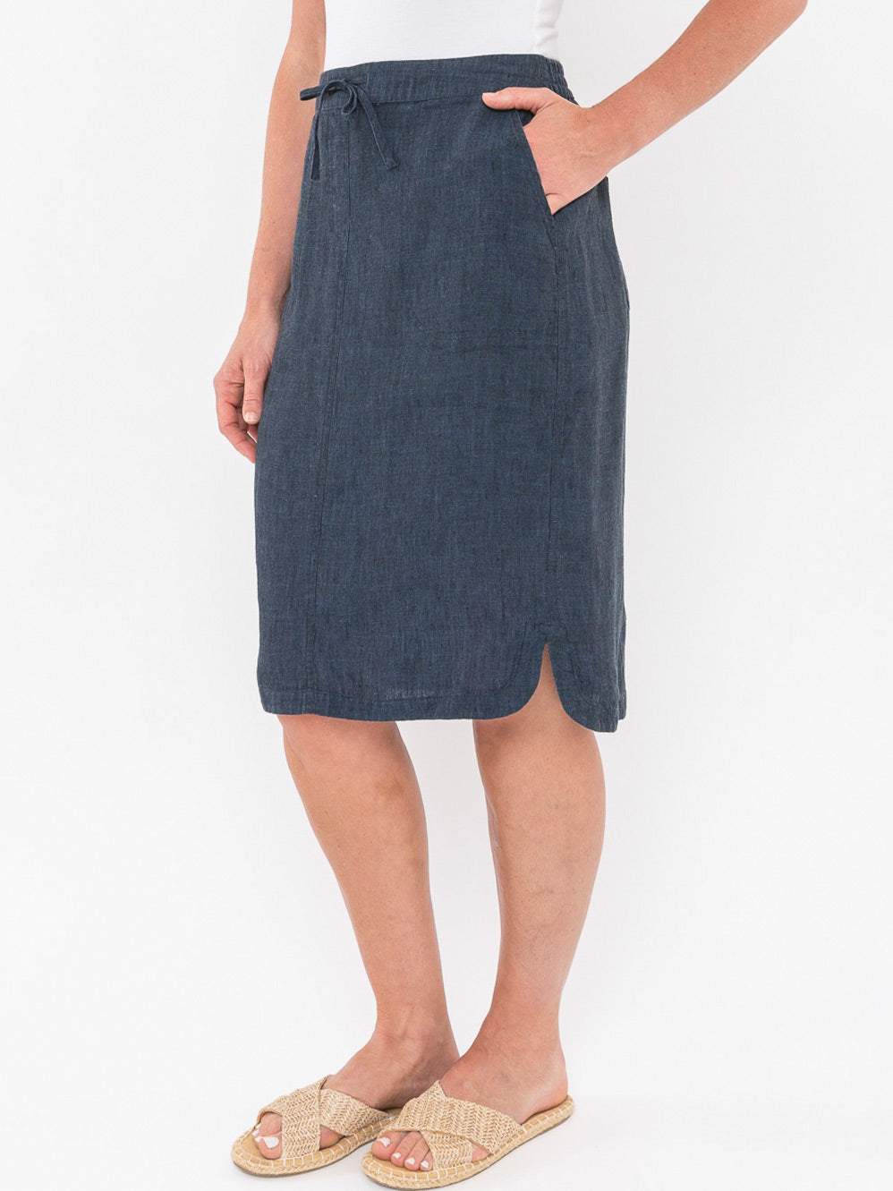 JUMP PULL ON LINEN SKIRT