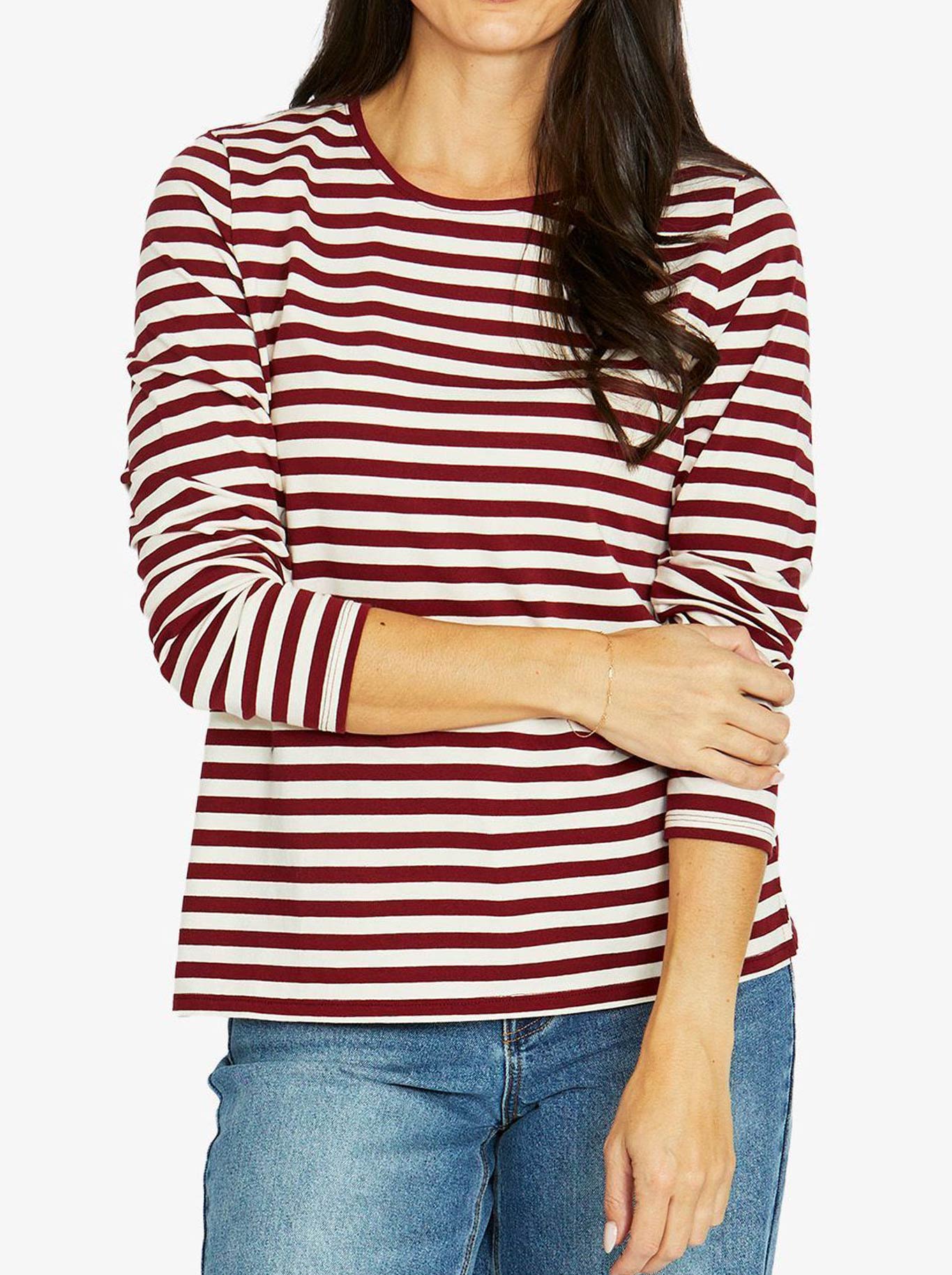 JUMP STRIPE CREW LONG SLEEVE TEE