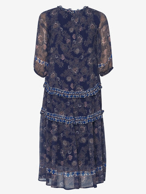 LOOBIE'S STORY WOOD CRAFT MIDI DRESS