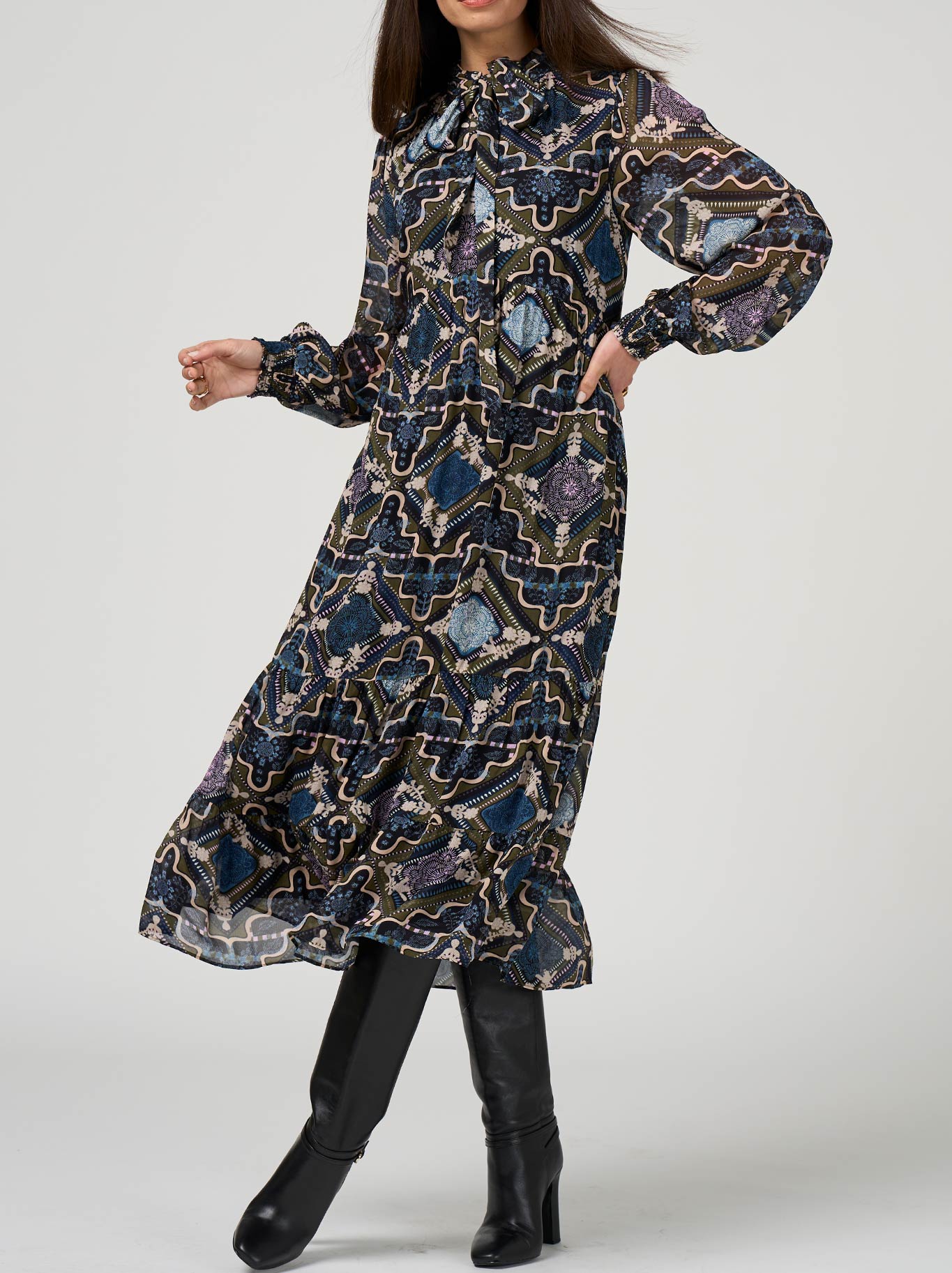 LOOBIE'S STORY REGALIA MIDI DRESS