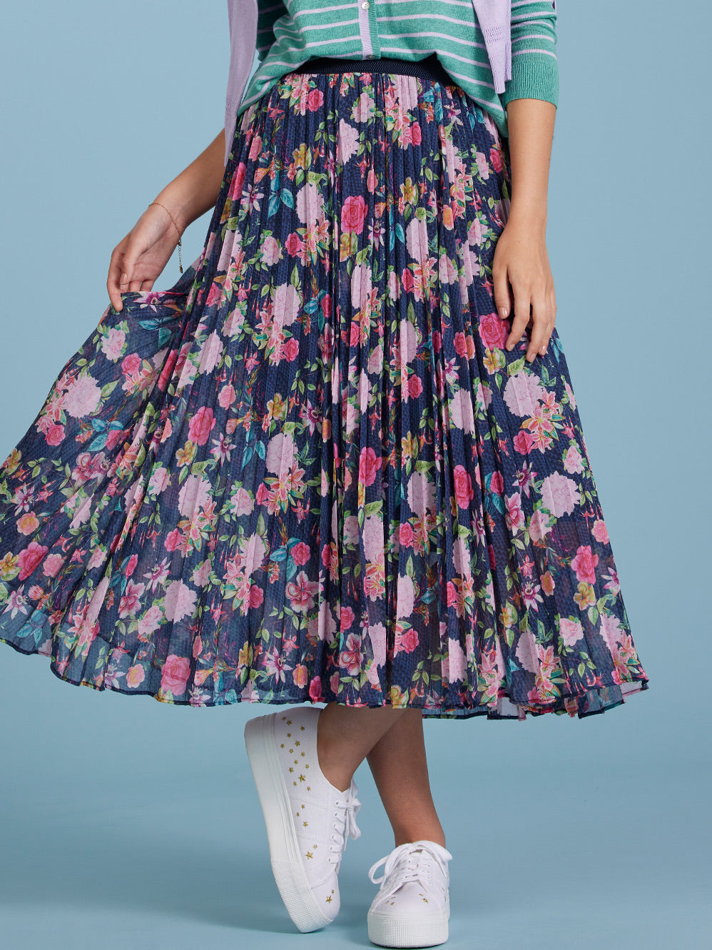 MADLY SWEETLY FUCHSIARISTIC PLEAT SKIRT
