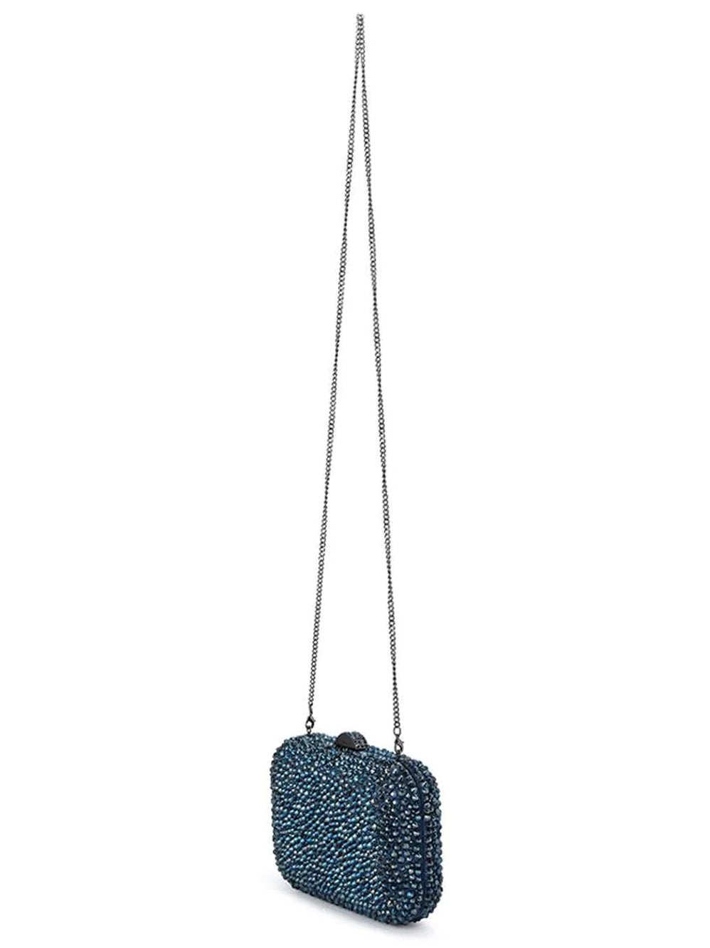OLGA BERG CASEY HOT FIX ENCRUSTED CLUTCH