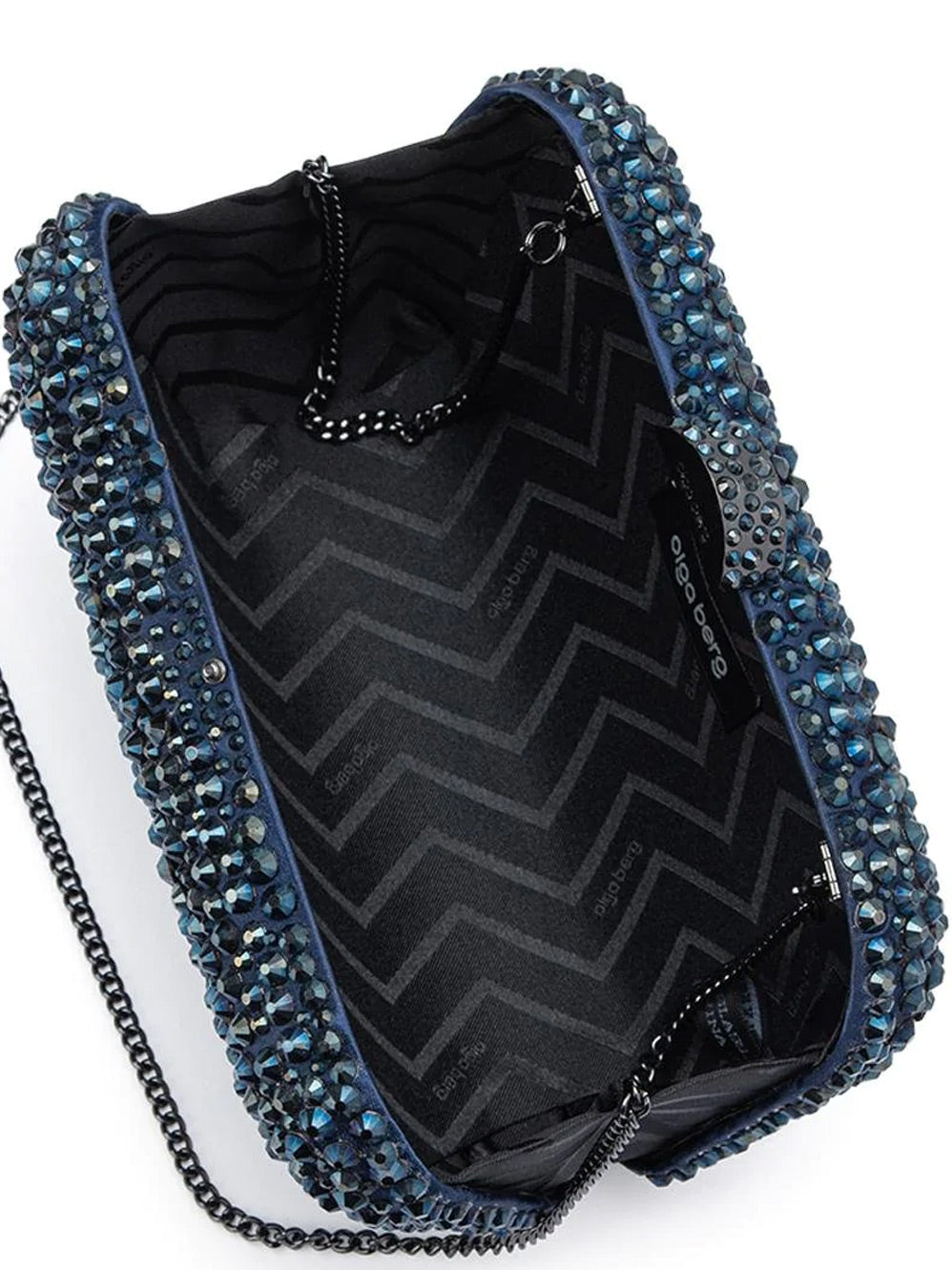 OLGA BERG CASEY HOT FIX ENCRUSTED CLUTCH
