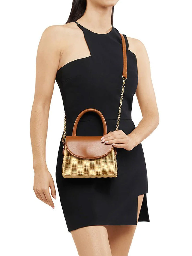 OLGA BERG ELLE WICKER BAG