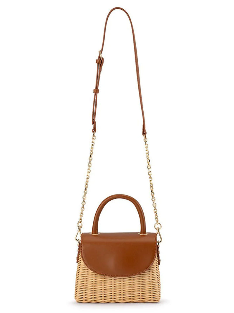 OLGA BERG ELLE WICKER BAG