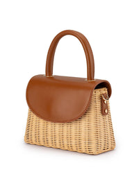 OLGA BERG ELLE WICKER BAG