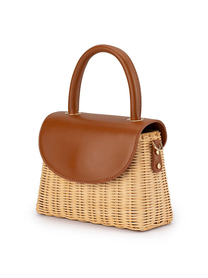 OLGA BERG ELLE WICKER BAG
