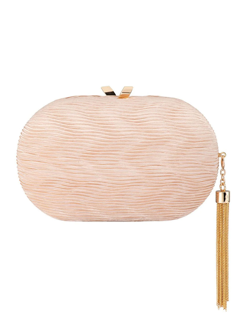 OLGA BERG NATALIE PLEATED CLUTCH