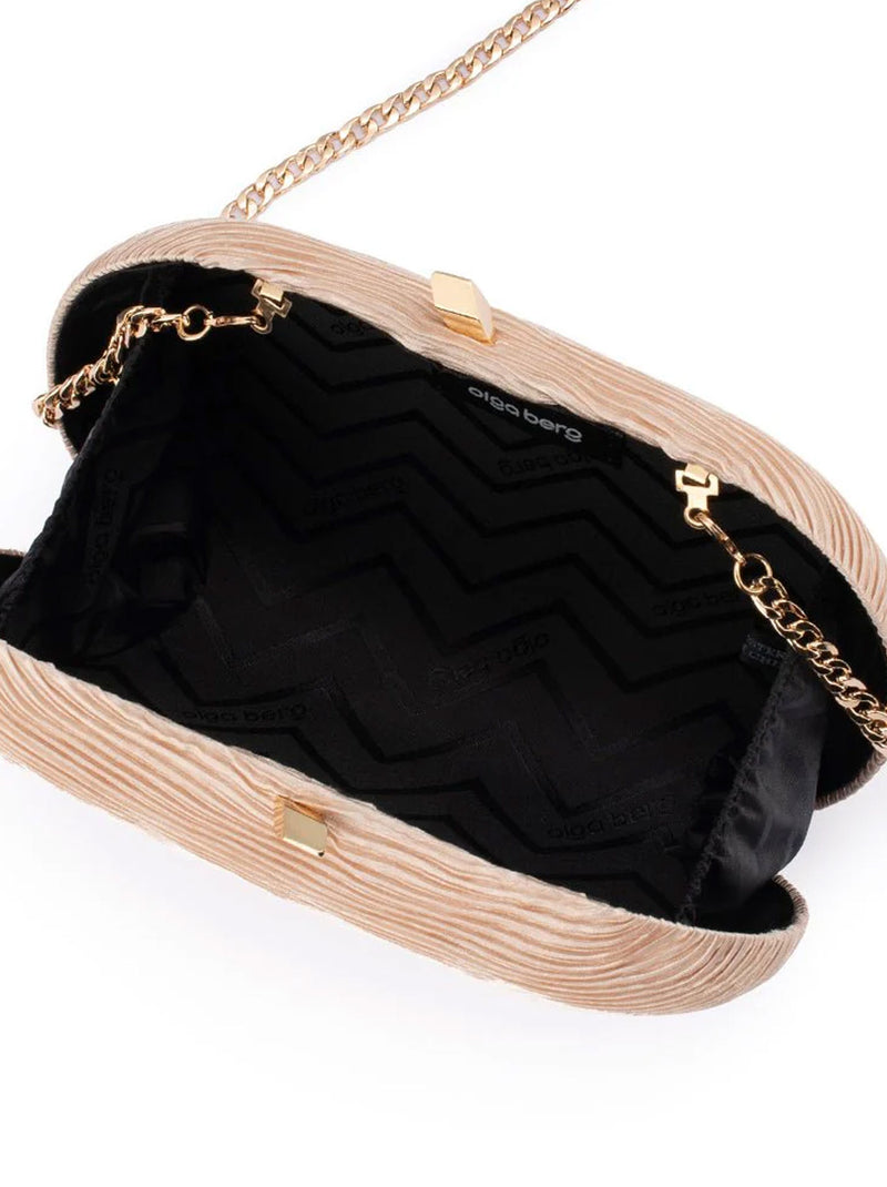 OLGA BERG NATALIE PLEATED CLUTCH