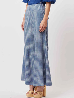 ONCE WAS PANAMA LINEN VISCOSE WIDE PANT