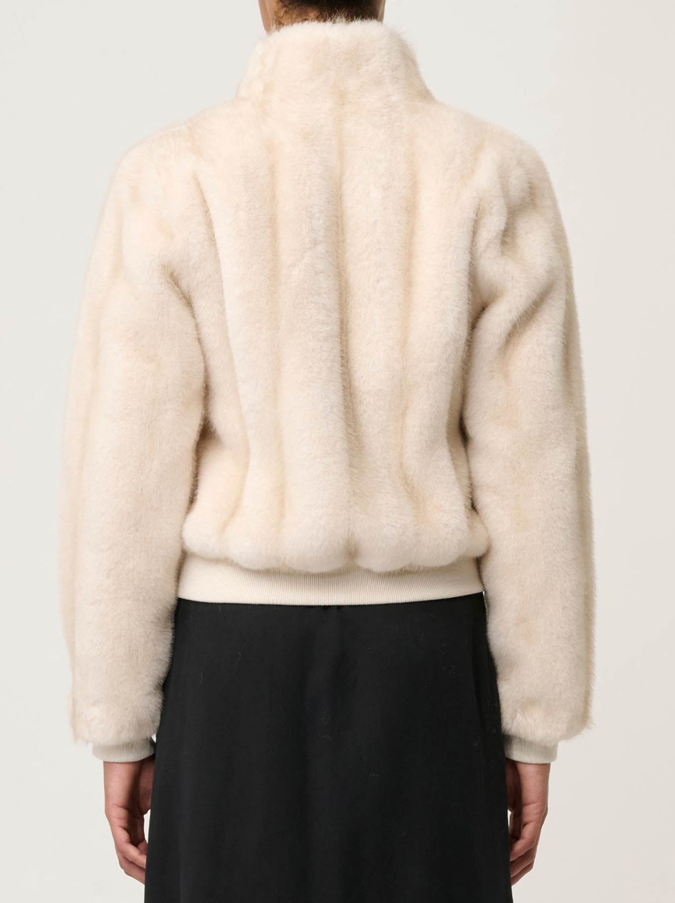 ONCE WAS CHRYSTA FAUX FUR BOMBER