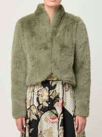 ONCE WAS REINA FAUX FUR JACKET