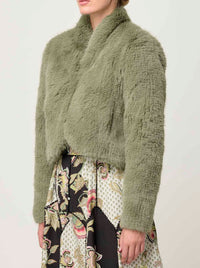 ONCE WAS REINA FAUX FUR JACKET