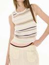 POL FEY MULTI STRIPE RIBBED TANK