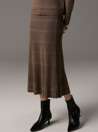 POL LARA STRIPE KNIT SKIRT