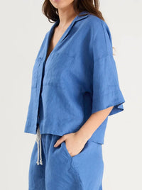 RE:UNION THE LABEL MEANDER LINEN BOXY SS SHIRT