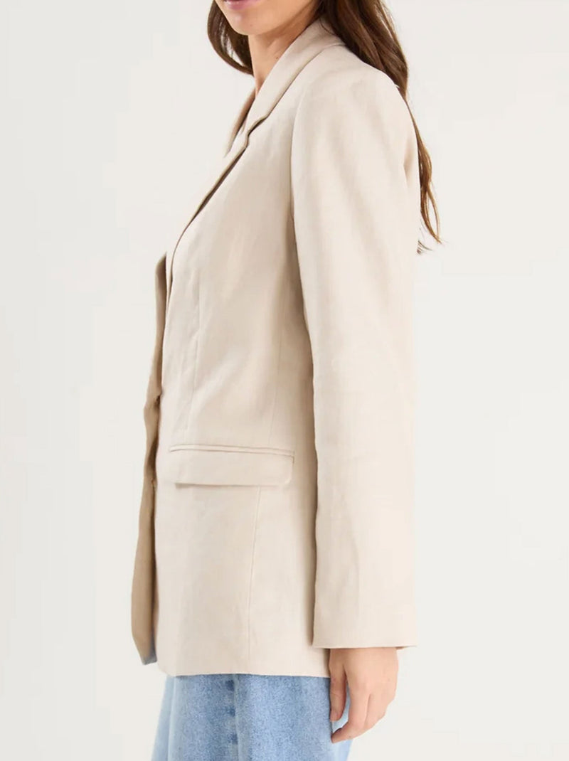 RE:UNION THE LABEL PILLAR LINEN BLAZER