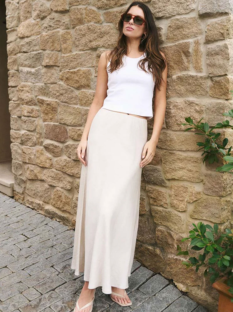RE:UNION THE LABEL LAGOS LINEN MAXI SKIRT