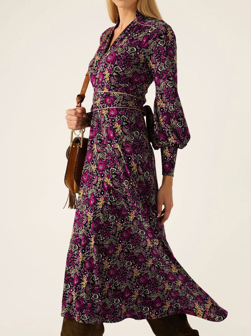 SACHA DRAKE BOUQUET MIDI DRESS