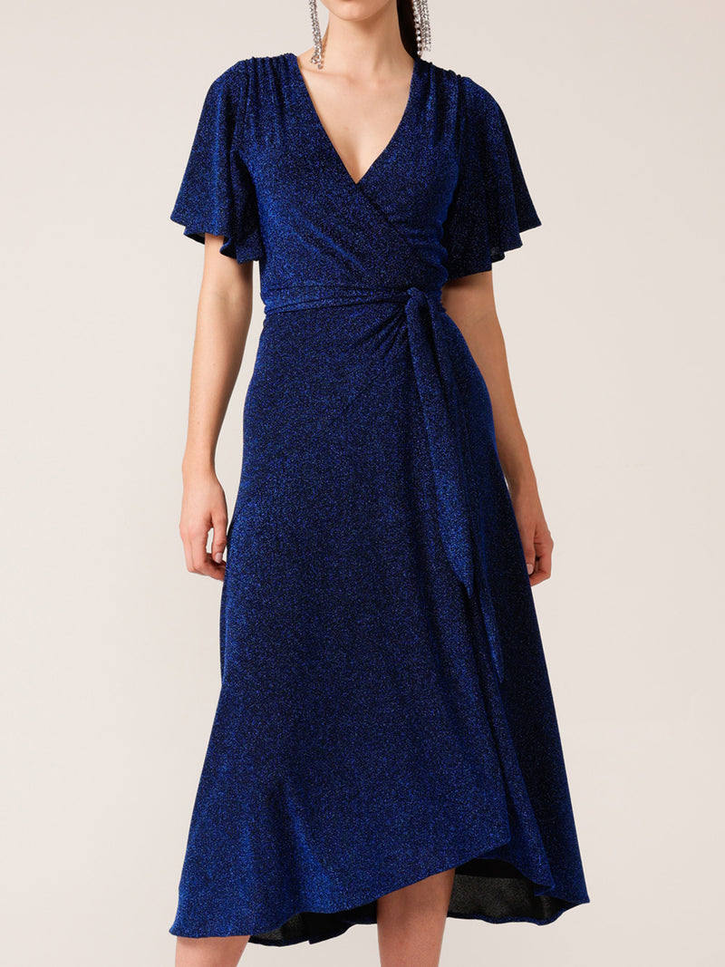 SACHA DRAKE STARGAZE WRAP MIDI DRESS